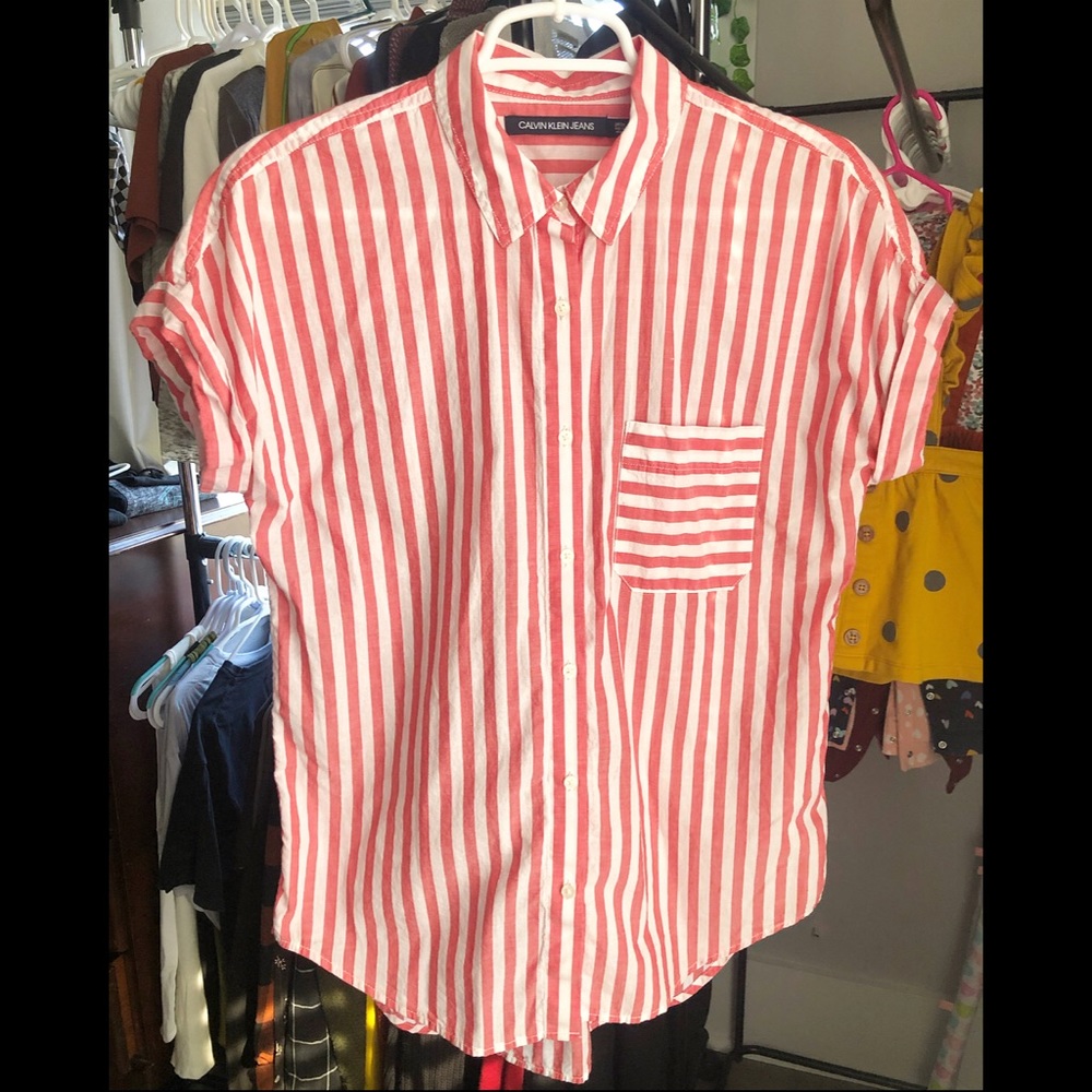 Calvin Klein Striped Button Down
